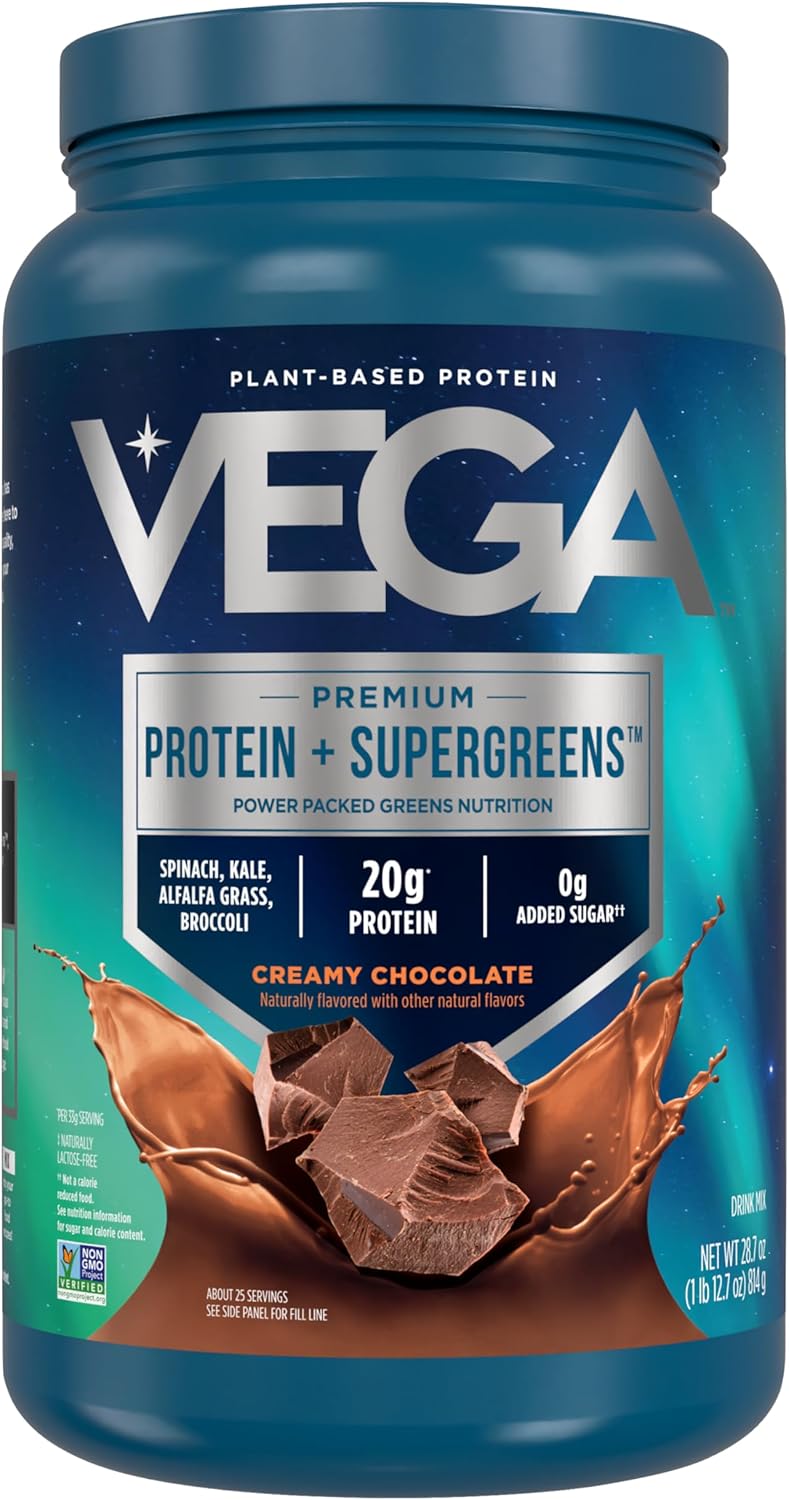 Vega Chocolate Protein & Greens Powder - 28.7 Ounce Jar