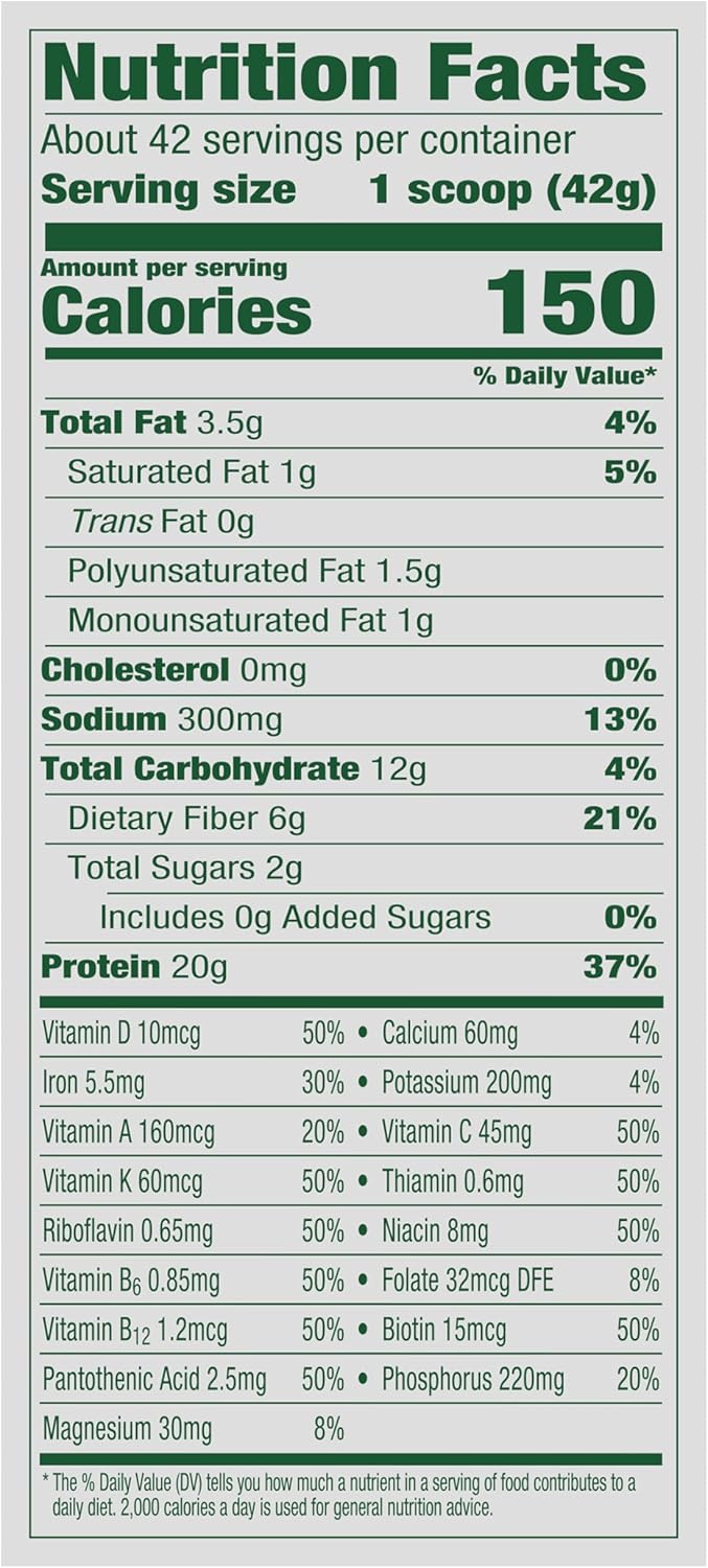 Vega Organic Chocolate Vegan Protein Powder with Superfood Ingredients, Vitamins, Keto Friendly, 61.8 Oz