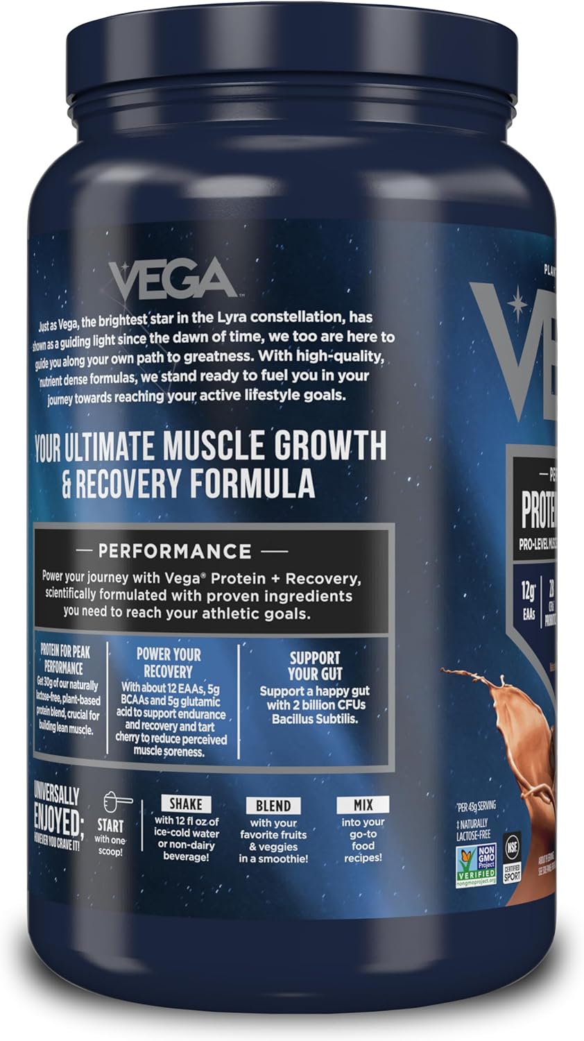 Vega Premium Sport Protein Mocha Powder - Vegan, Non GMO, Gluten Free, Plant Based Drink Mix - NSF Certified for Sport - 28.6 oz