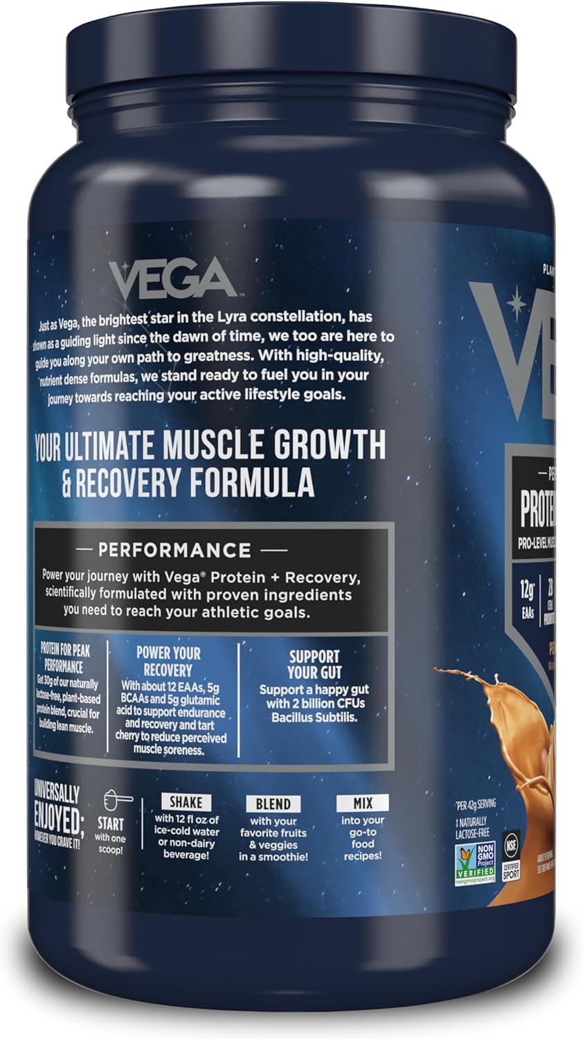 Vega Premium Sport Protein Peanut Butter Powder - Vegan, Non GMO, Gluten Free Plant Based Mix - NSF Certified for Sport, 28.7 oz