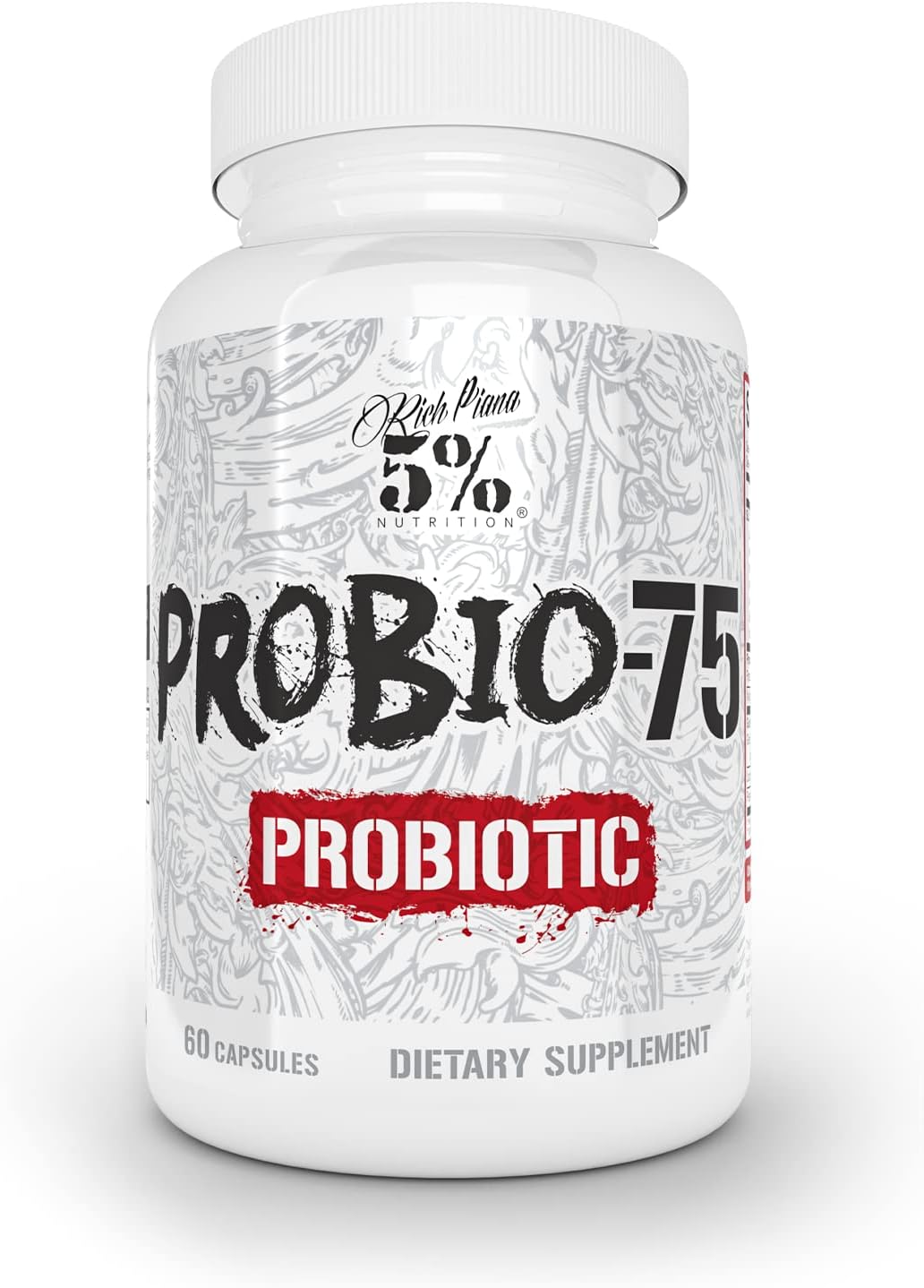 Vegan 5% Nutrition Rich Piana Probio-75 Billion CFUs with 14 Unique Strains