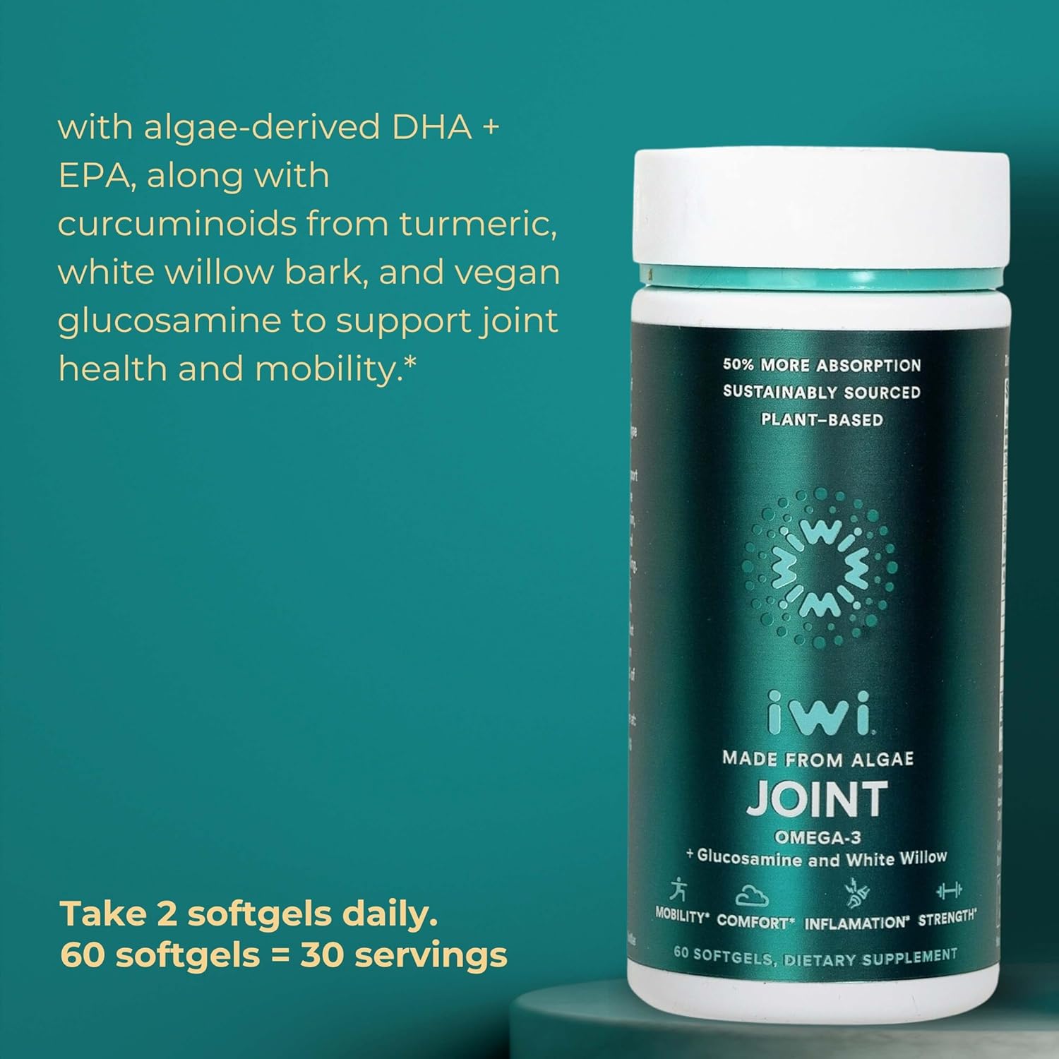 Vegan Algae Omega-3 Bundle, 30 Servings, Joint Support, Non-Fishy Alternative Omega-3 Supplement