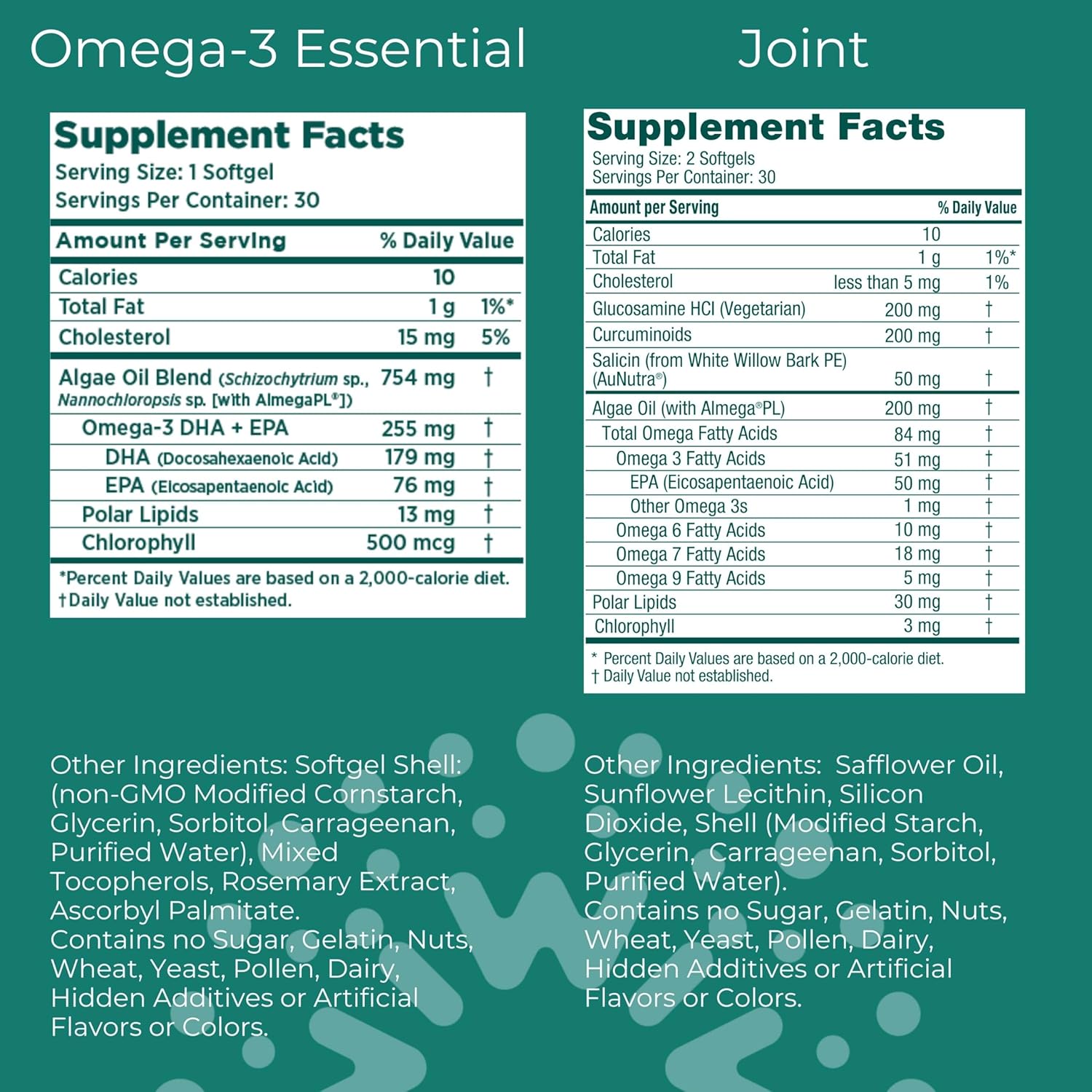 Vegan Algae Omega-3 Bundle, 30 Servings, Joint Support, Non-Fishy Alternative Omega-3 Supplement