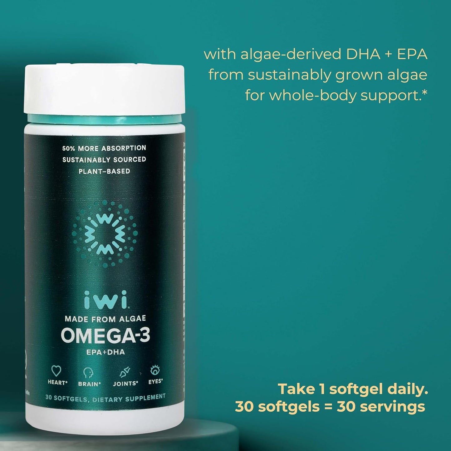 Vegan Algae Omega-3 Bundle with EPA + DHA, 30 Servings, Plant-Based Alternative to Krill & Fish Oil