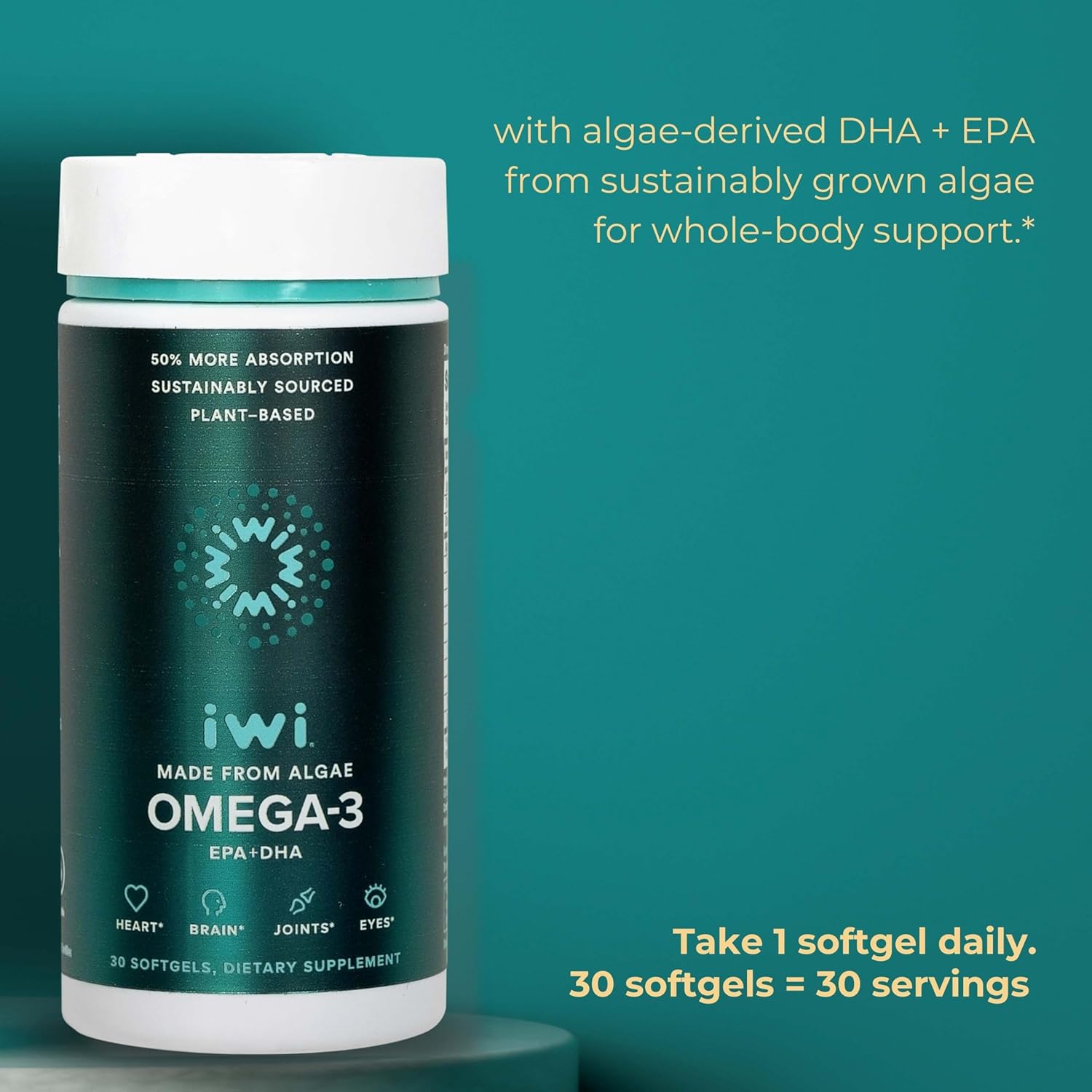 Vegan Algae Omega-3 Bundle with EPA + DHA, 30 Servings, Plant-Based Alternative to Krill & Fish Oil