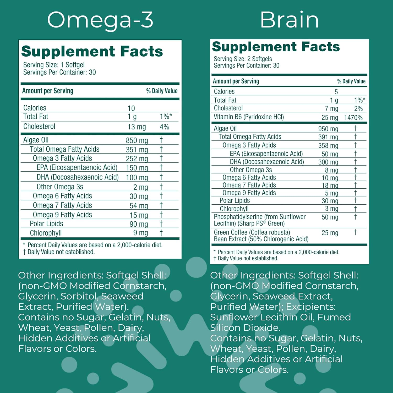 Vegan Algae Omega-3 Bundle with EPA + DHA, 30 Servings, Plant-Based Alternative to Krill & Fish Oil