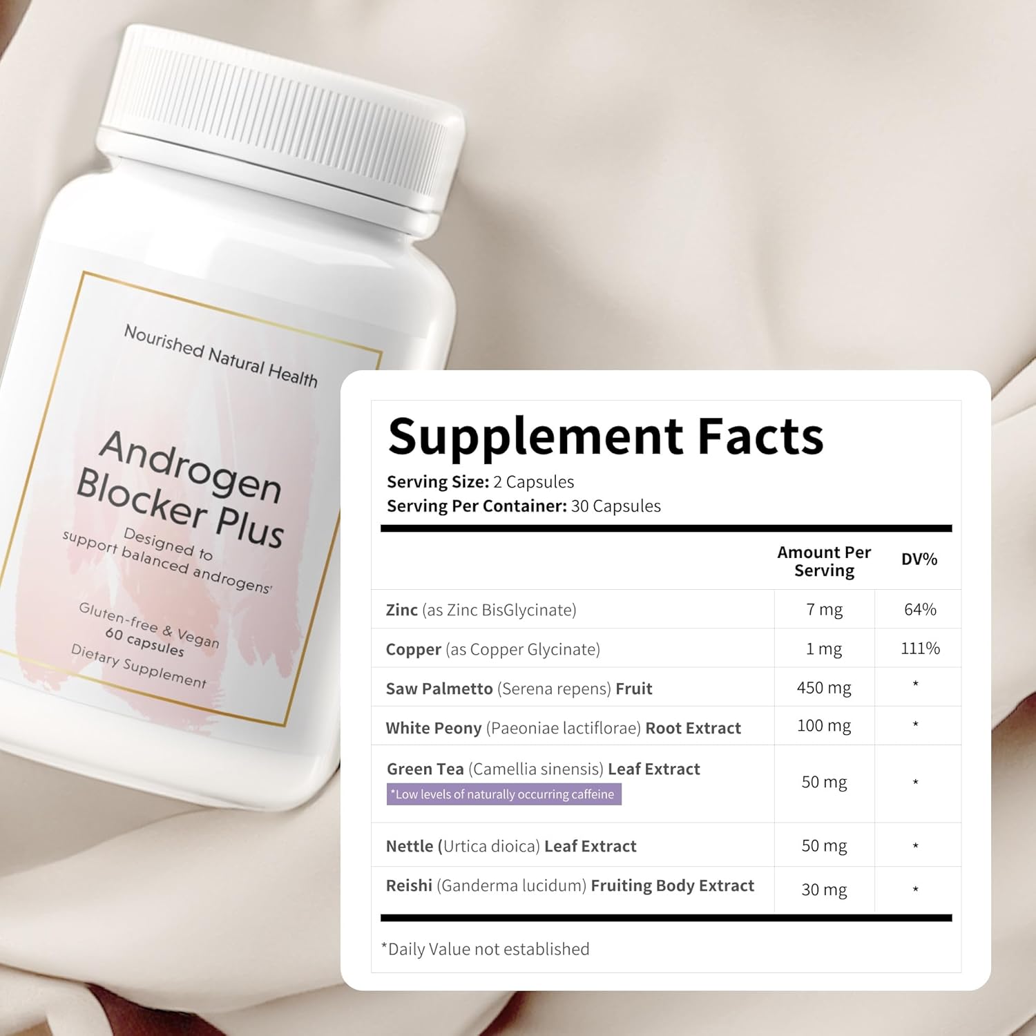 Vegan Androgen Blocker Plus Supplement for Women's Health - 360 Capsules with Zinc & Saw Palmetto for Wellness Support & Vitality