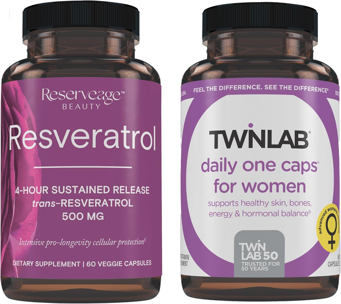 Vegan Antioxidant Supplement with Resveratrol for Brain & Heart Health - Sustained-Release Formula - 60 Capsules