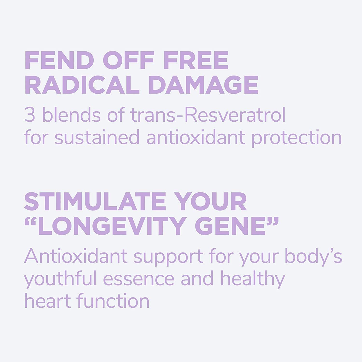 Vegan Antioxidant Supplement with Resveratrol for Brain & Heart Health - Sustained-Release Formula - 60 Capsules