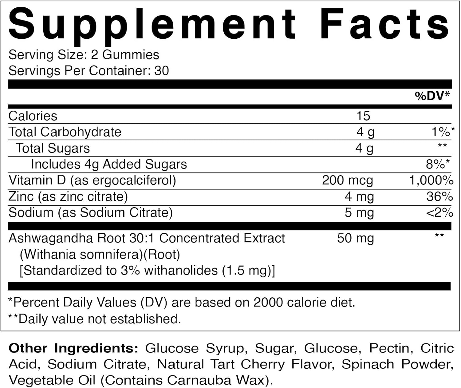 Vegan Ashwagandha Gummies - 60 Count - High Concentration 30X Extract - 3% Withanolides