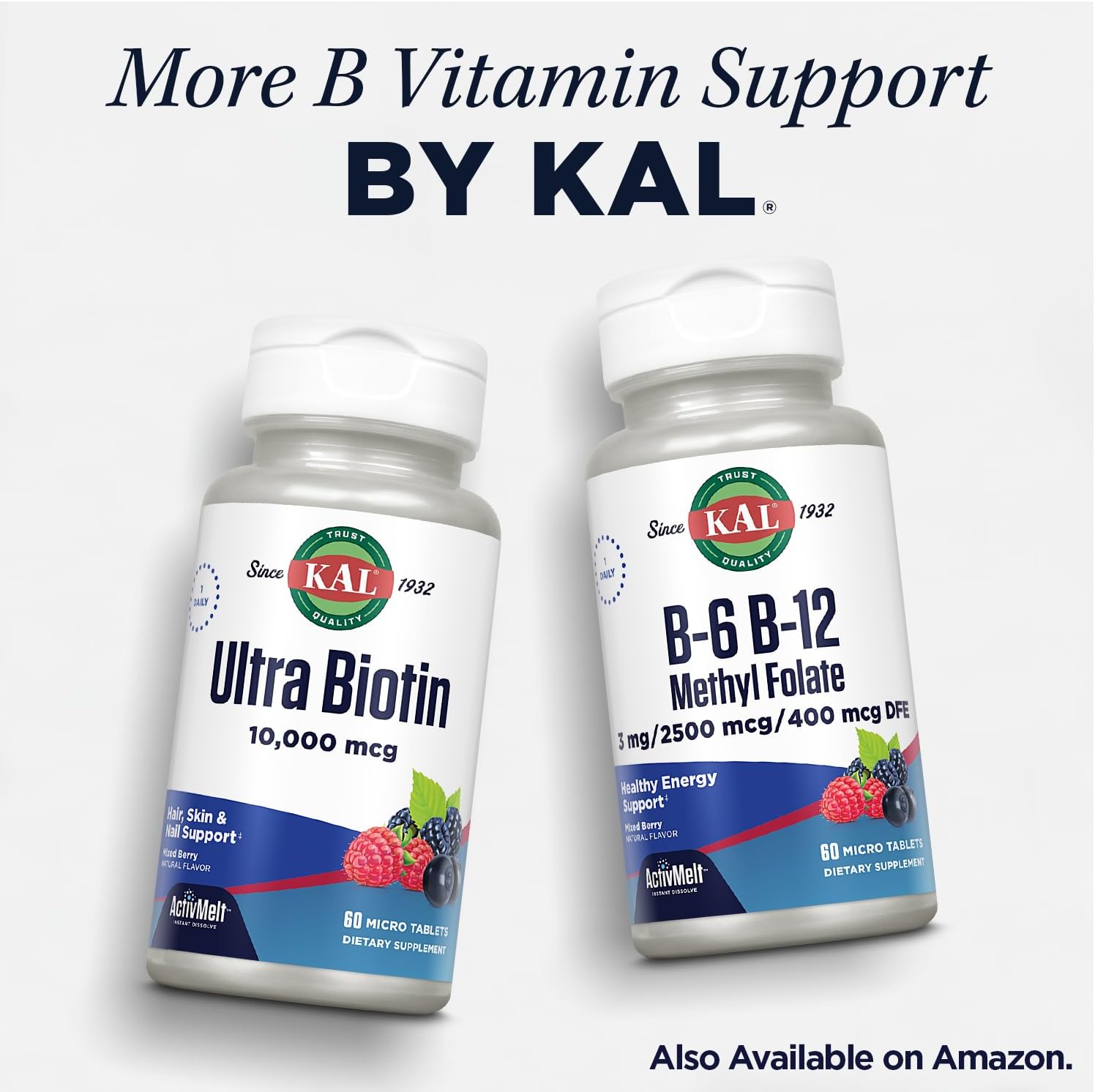 Vegan B Complex Vitamins for Energy, Metabolism & Immune Support - 50 Tablets, Vitamin B12, B6, Folic Acid - 50 Servings
