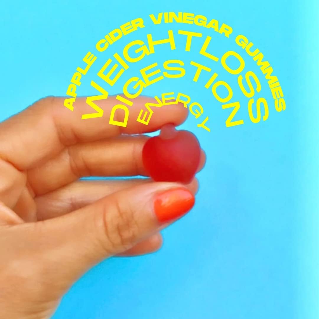 Vegan Baby Blues Apple Cider Vinegar Gummies with Vitamin B-6 & B12 - Non-GMO & Gluten-Free Postpartum Supplement, 60 Pieces