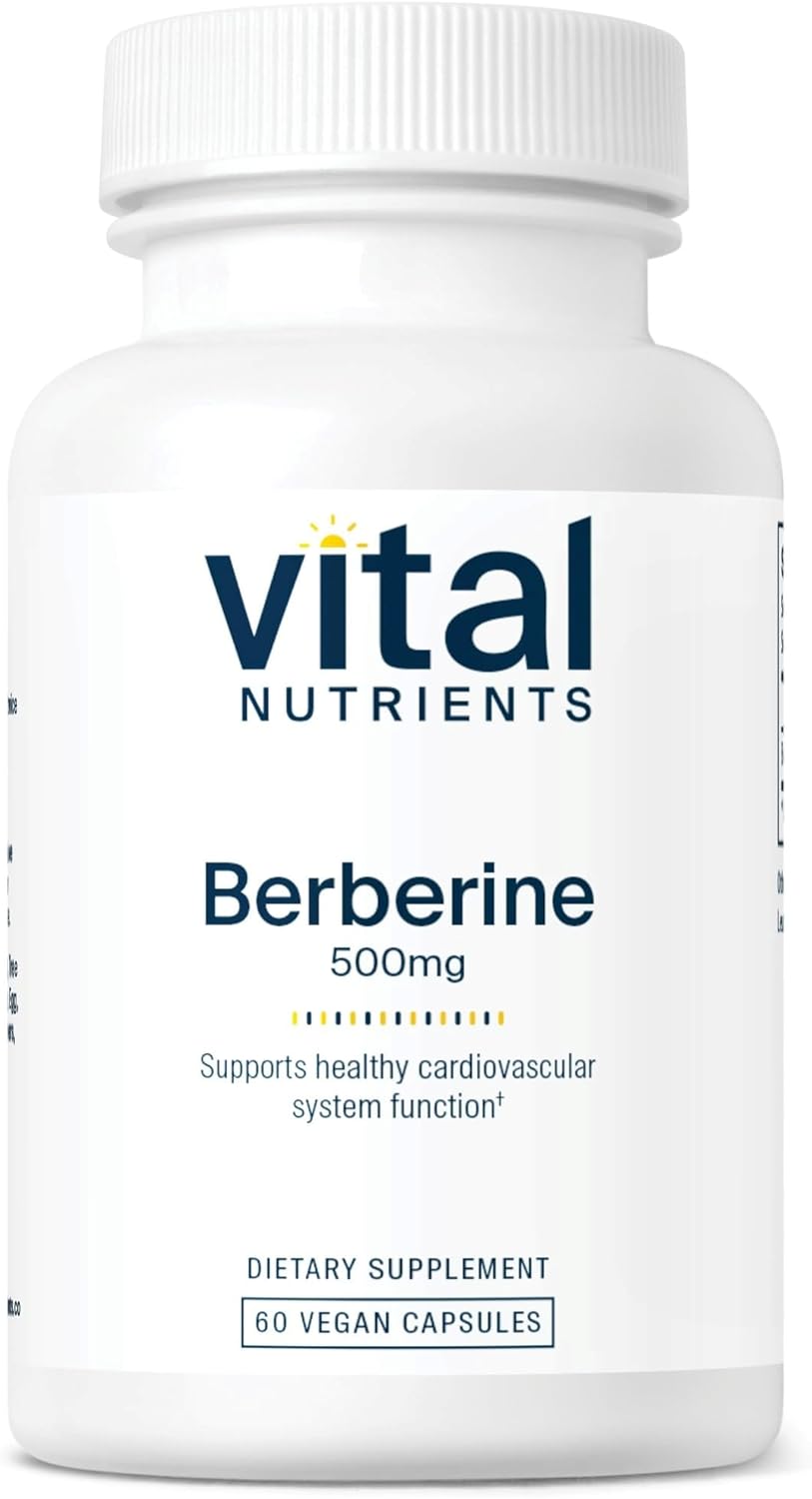 Vegan Berberine Supplement for Bowel Function & Triglyceride Levels | 500mg Capsules | Gluten, Dairy, Soy Free - 60 Count