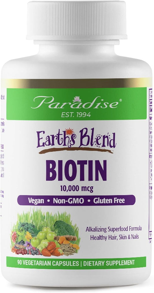 Vegan Biotin Supplement for Hair, Skin, & Nails - Whole Body Health - Non-GMO & Gluten Free - 90 Vegetarian Capsules