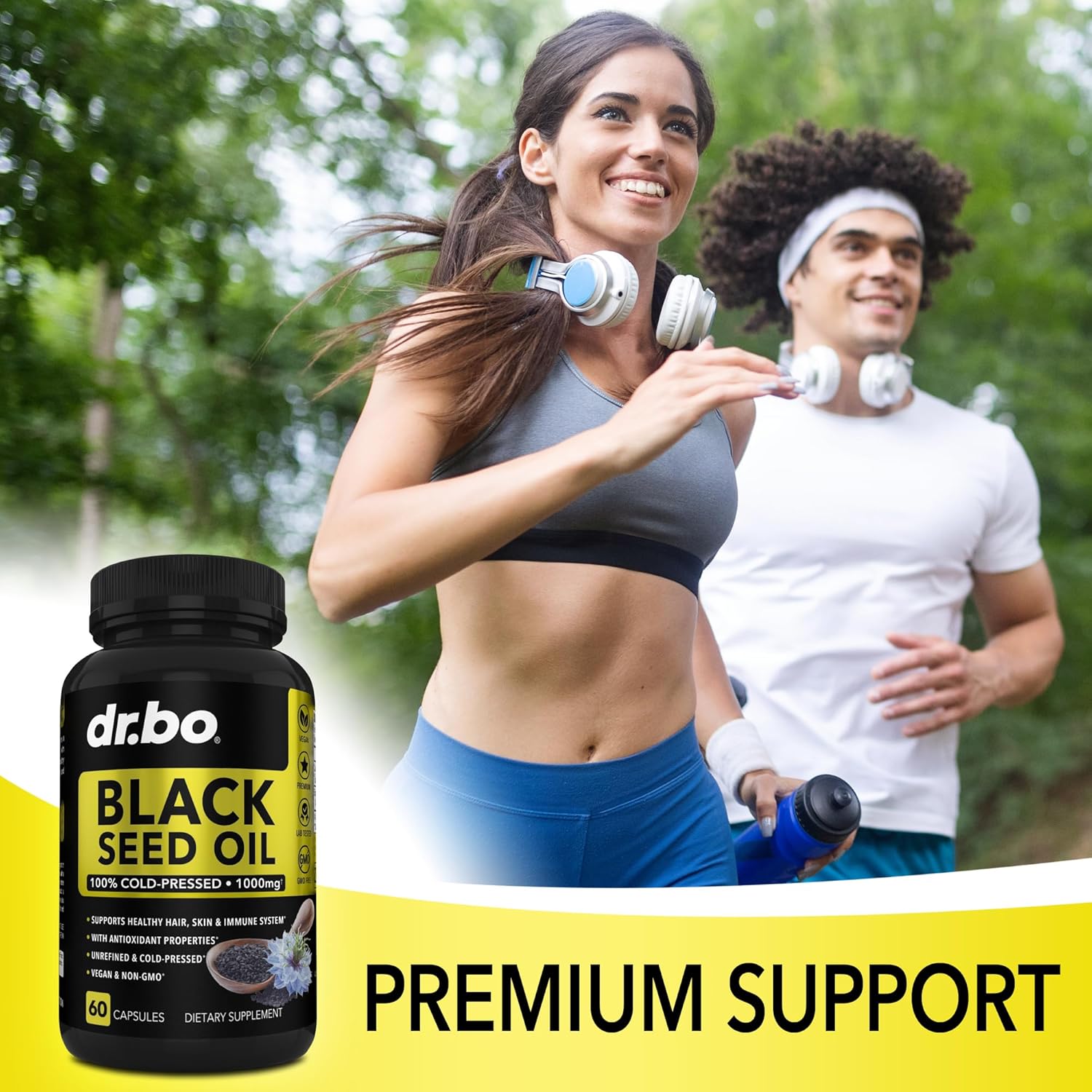 Vegan Black Seed Oil Capsules - Cold Pressed Nigella Sativa for Skin & Hair Health - 60 Softgels, 1000mg Per Serving