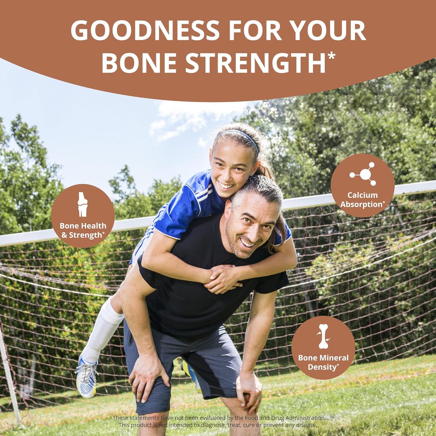 Vegan Bone Strength Formula with Plant-based Calcium for Teens and Adults - 2 Months Supply (2 Pack)