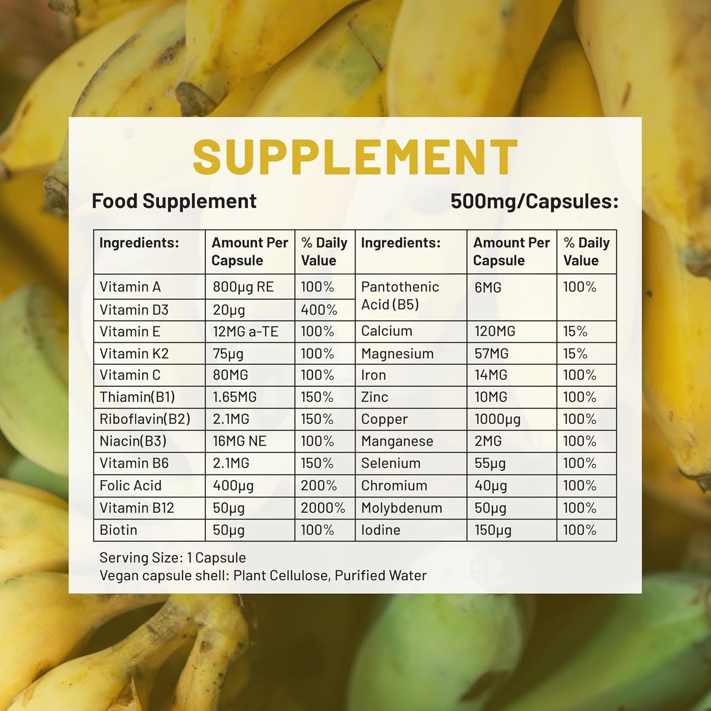 Vegan Brain Health Bundle - Lions Mane Nootropic Capsules & Vegan Multivitamins. Plant-Based Supplements for Memory, Focus & Overall Health