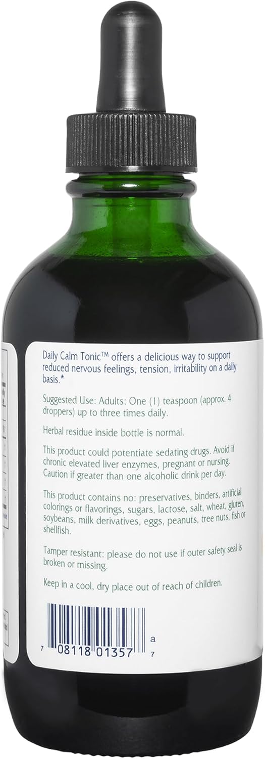 Vegan Brain Health Liquid Supplement with Lemon Balm, Kava Kava & Passionflower for Tension & Irritability - 4 Fl Oz