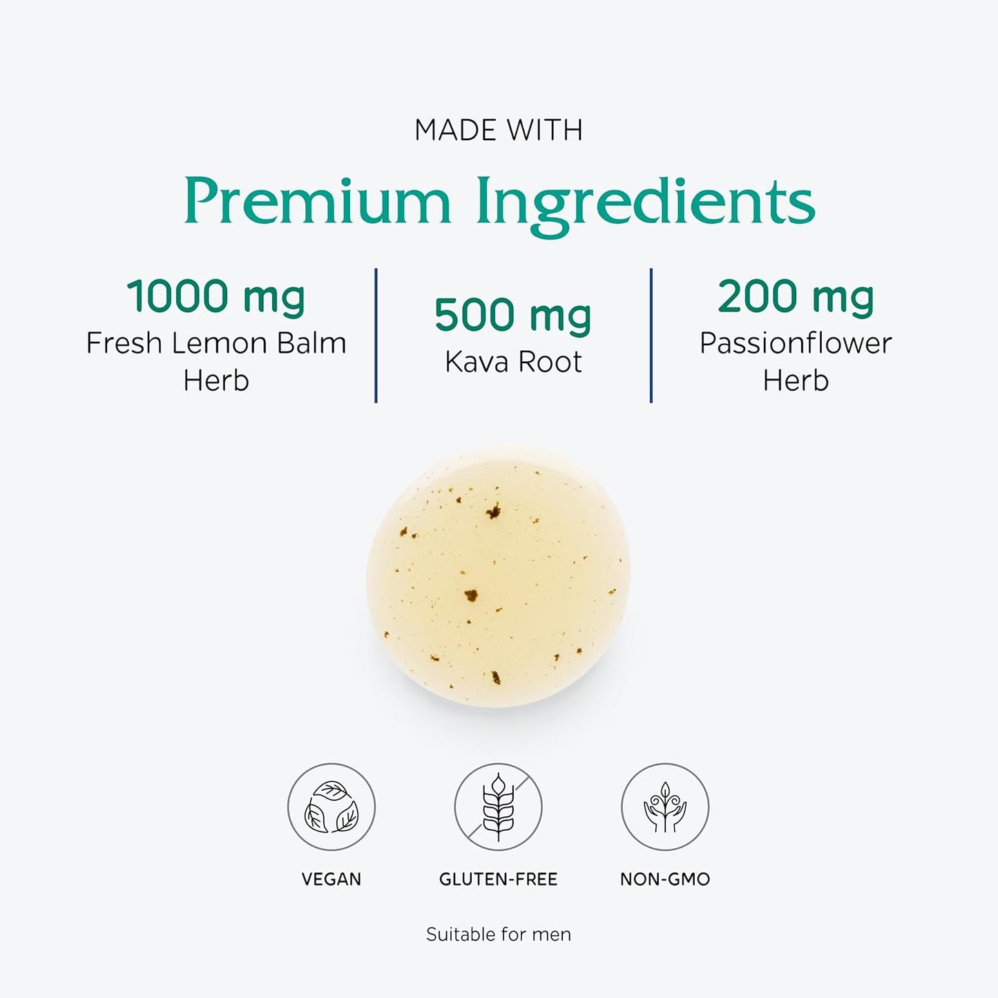 Vegan Brain Health Liquid Supplement with Lemon Balm, Kava Kava & Passionflower for Tension & Irritability - 4 Fl Oz