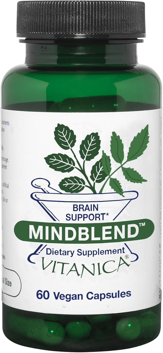Vegan Brain Support Supplement - Vitanica MindBlend, 60 Capsules