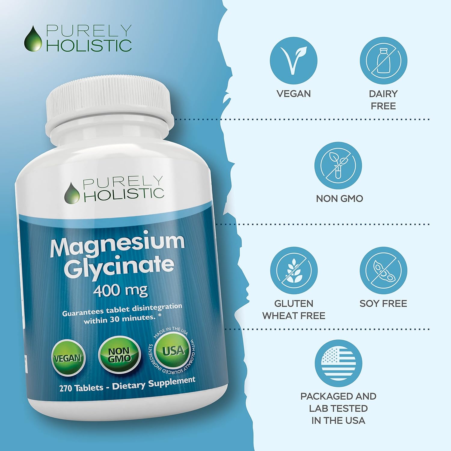 Vegan Bundle: Vitamin B2 Riboflavin 400mg + Magnesium Glycinate 400mg - 510 Capsules - USA Made