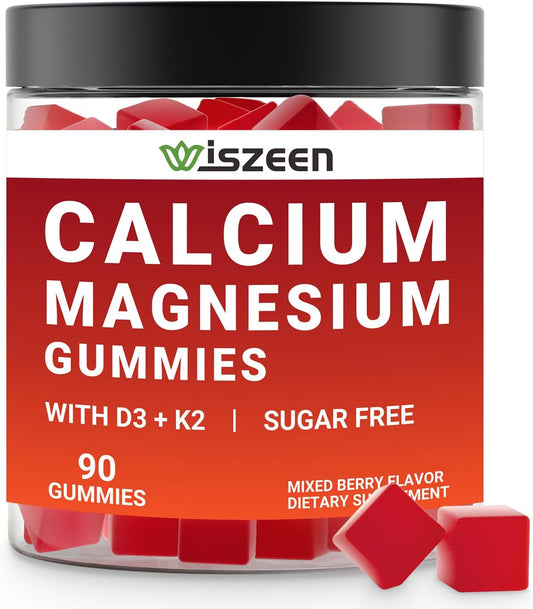 Vegan Calcium Gummies with Vitamin D3 K2, Zinc & Manganese for Bone, Muscle & Immune Support