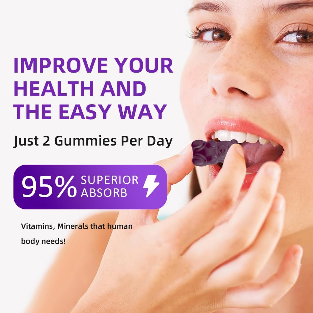 Vegan Calcium Magnesium Zinc Gummies for Women - Chewable Supplement for Bone Strength - High Absorption - Elderberry Flavor - 60 Gummies