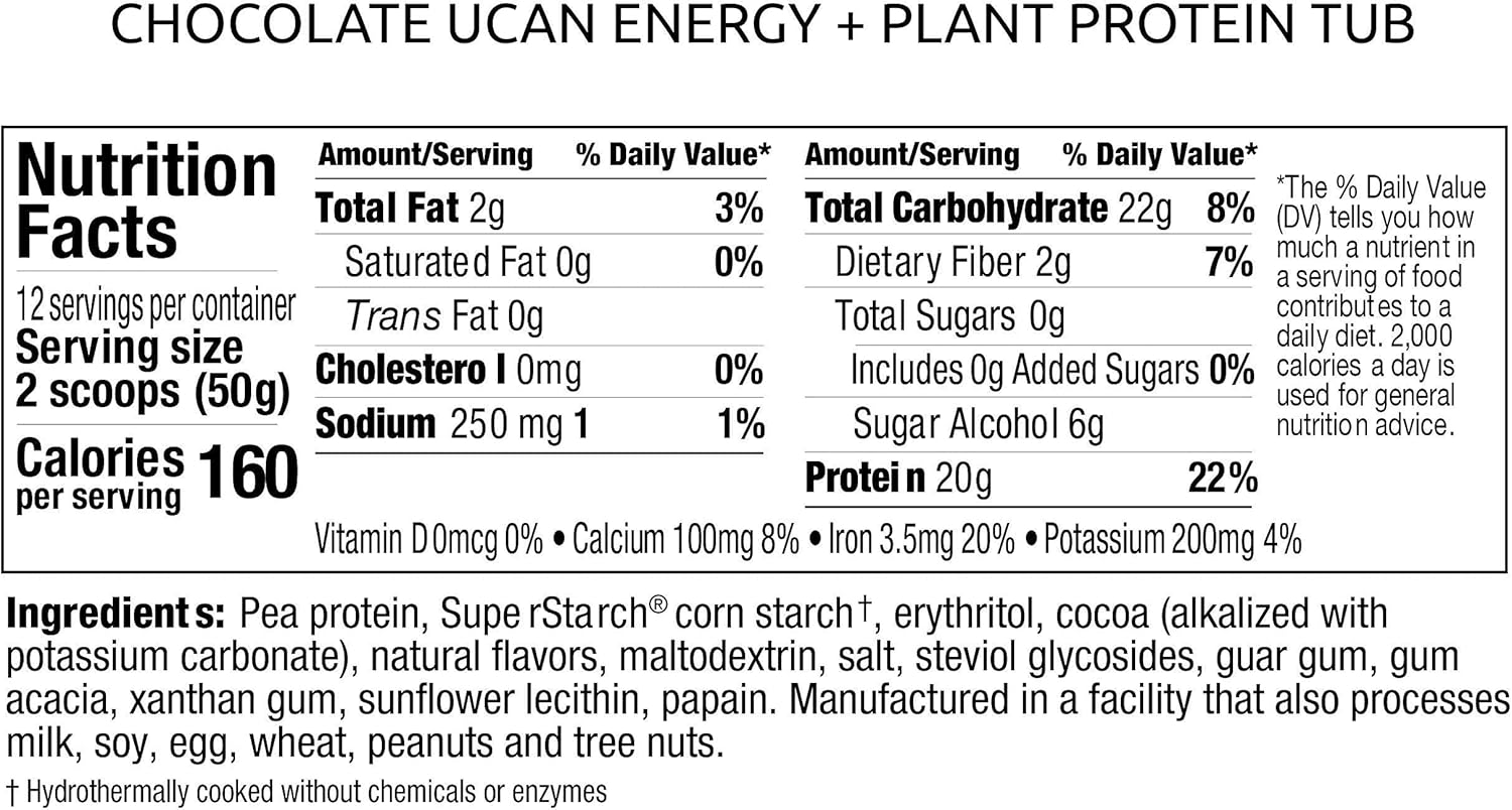 Vegan Chocolate Protein Powder with 20g Pea Protein - No Added Sugar, Keto-Friendly, Gluten-Free - Plant Based Protein Shake Mix - 12 Servings