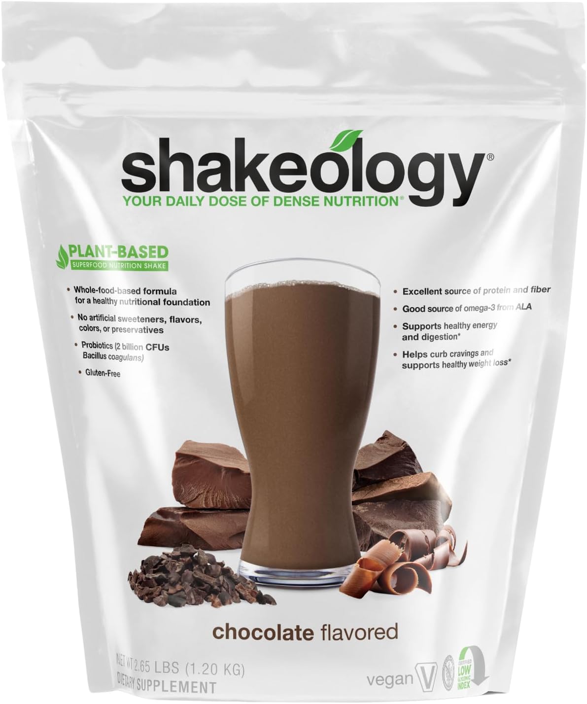 Vegan Chocolate Shakeology Protein Powder - Gluten-Free Superfood Shake for Weight Loss & Lean Muscle - Supports Gut Health & Stress Relief - 30 Servings