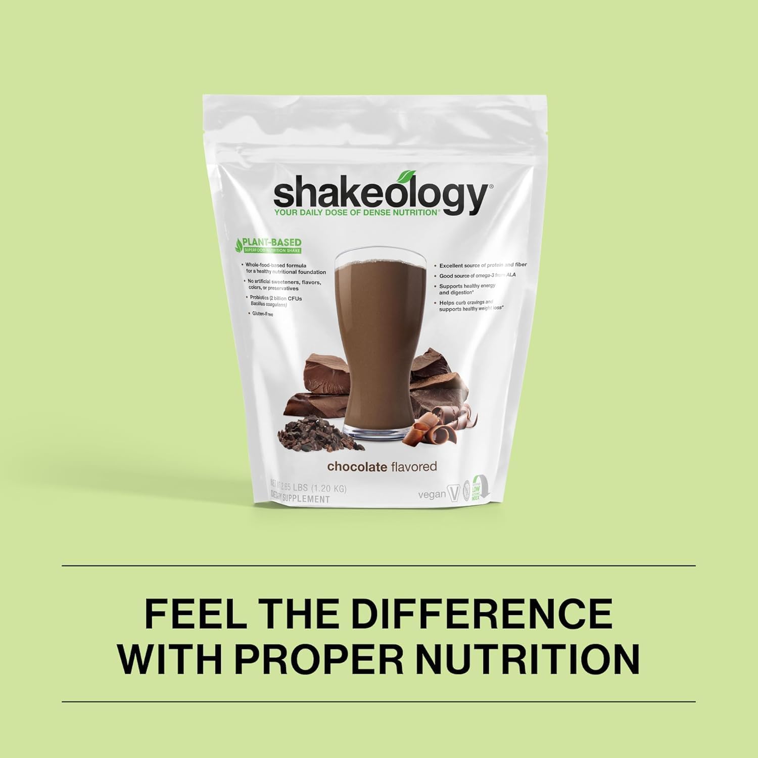 Vegan Chocolate Shakeology Protein Powder - Gluten-Free Superfood Shake for Weight Loss & Lean Muscle - Supports Gut Health & Stress Relief - 30 Servings