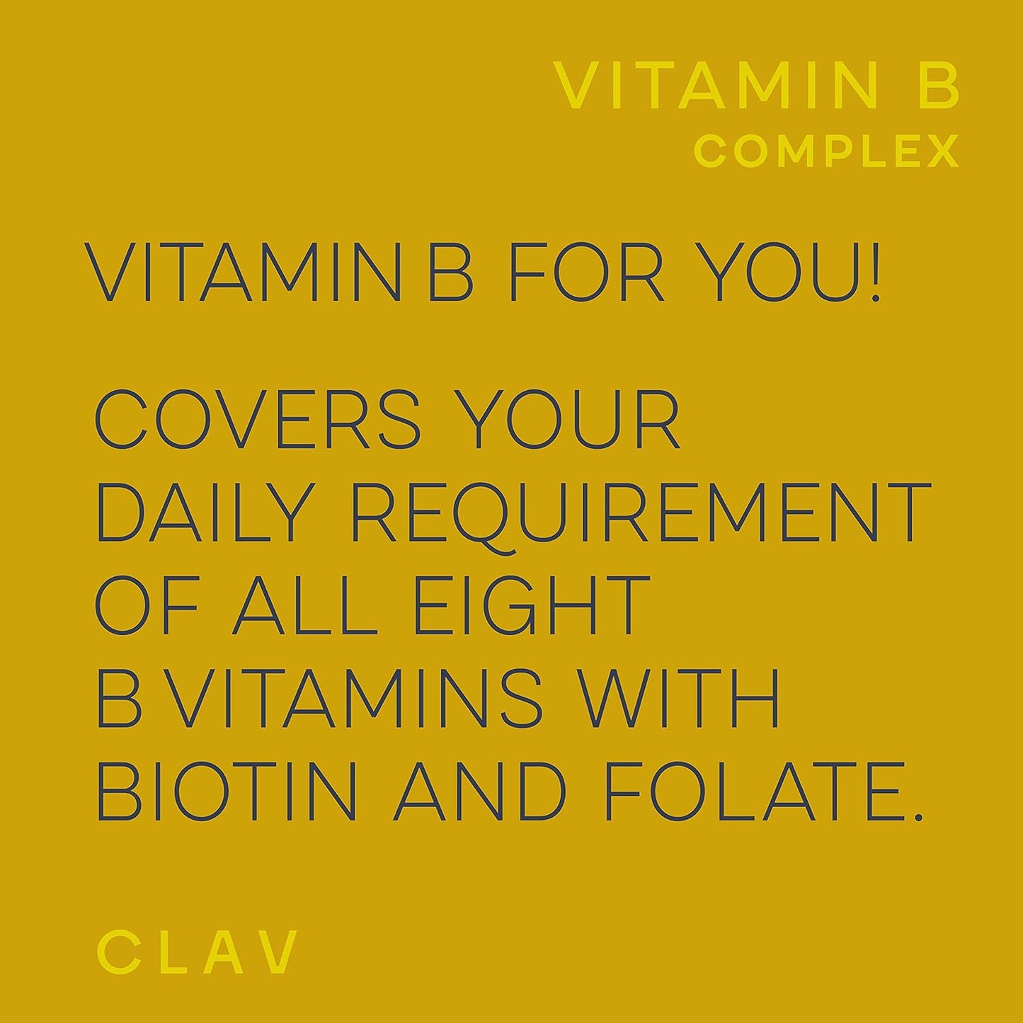 Vegan CLAV B Complex with Myo-Inositol & Choline - 120 Capsules - Energy Metabolism Support - Made in Germany