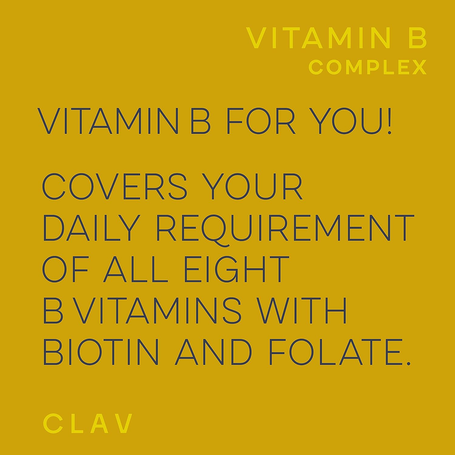 Vegan CLAV B Complex with Myo-Inositol & Choline - 120 Capsules - Energy Metabolism Support - Made in Germany