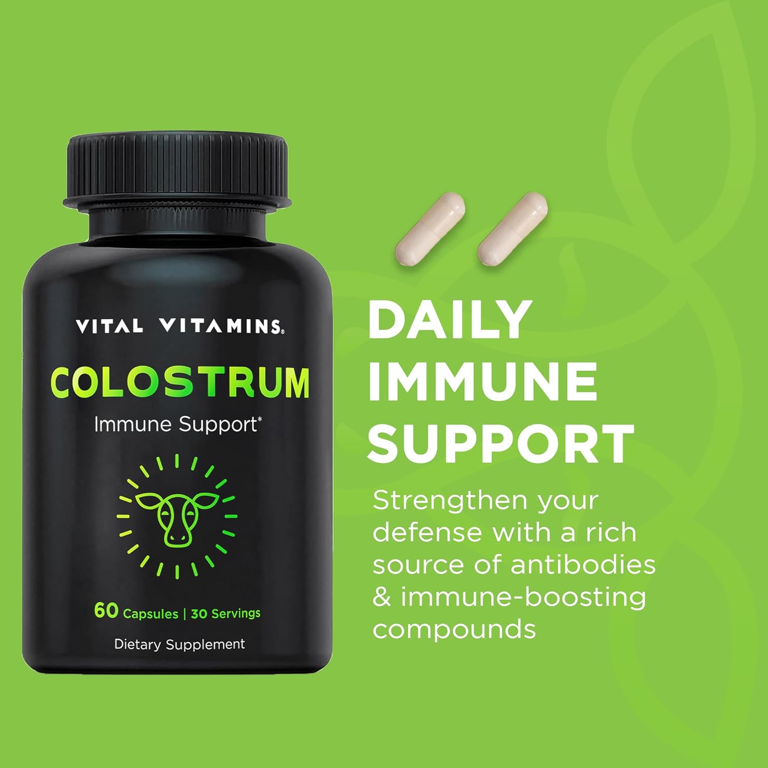 Vegan Collagen Booster and Colostrum Capsules for Vital Vitamins Supplement