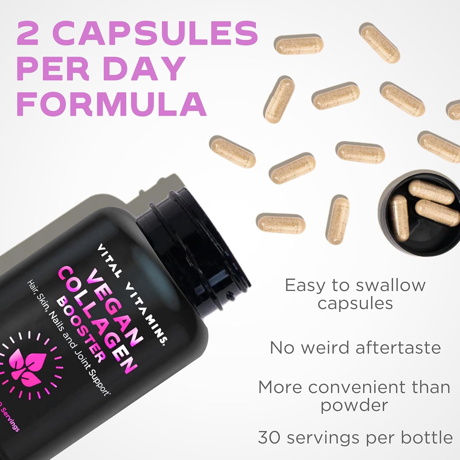 Vegan Collagen Booster and Colostrum Capsules for Vital Vitamins Supplement