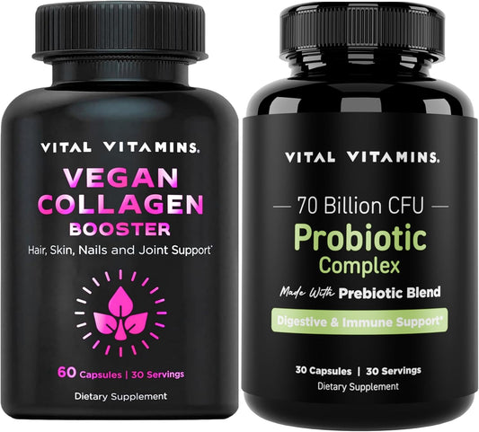 Vegan Collagen Booster with Probiotic Complex for Essential Vitamins
