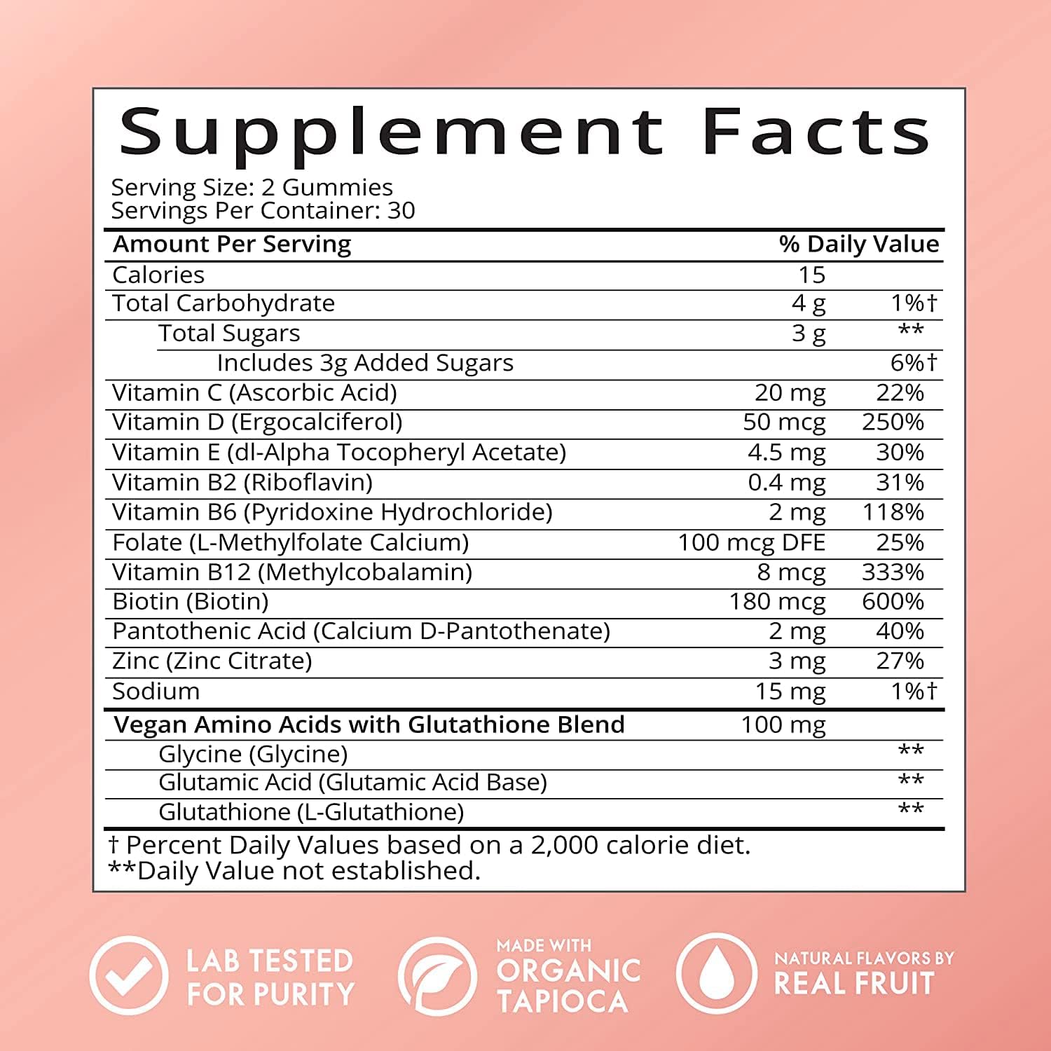 Vegan Collagen-Boosting Multivitamin Gummies with Amino Acids, Vitamin C, D, B-12, Biotin - Promotes Hair, Nail, Skin, Bone & Joint Health - 60 Count