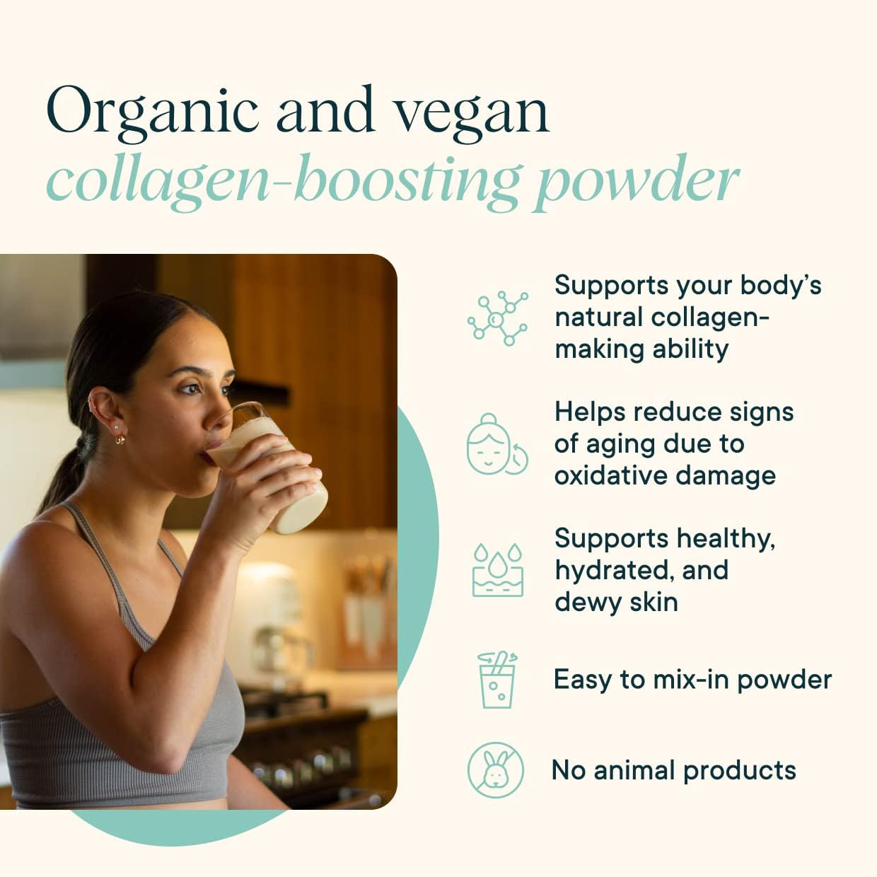 Vegan Collagen & Probiotics Bundle: Aloe Vera - Vanilla Flavor, 20 Servings + 60 Capsules - Hair, Skin, & Nails Support