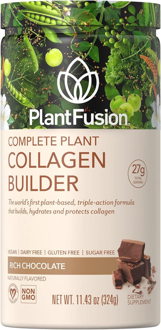 Vegan Collagen Protein Powder for Muscle, Joints, Hair, Skin & Nails - Chocolate Flavor, Keto & Gluten Free - 11.43 oz