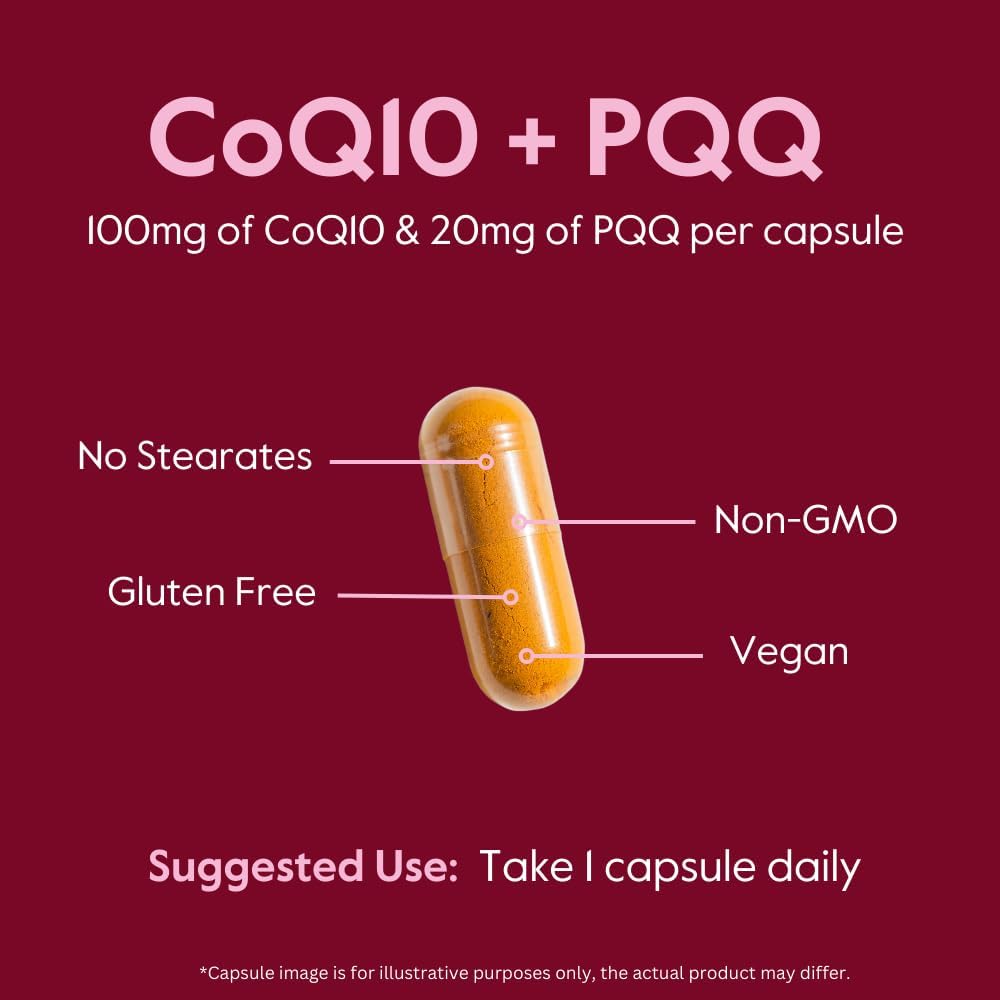 Vegan Coq10 100mg with PQQ 20mg - Non GMO - Gluten Free - 120 Veggie Capsules by BESTVITE