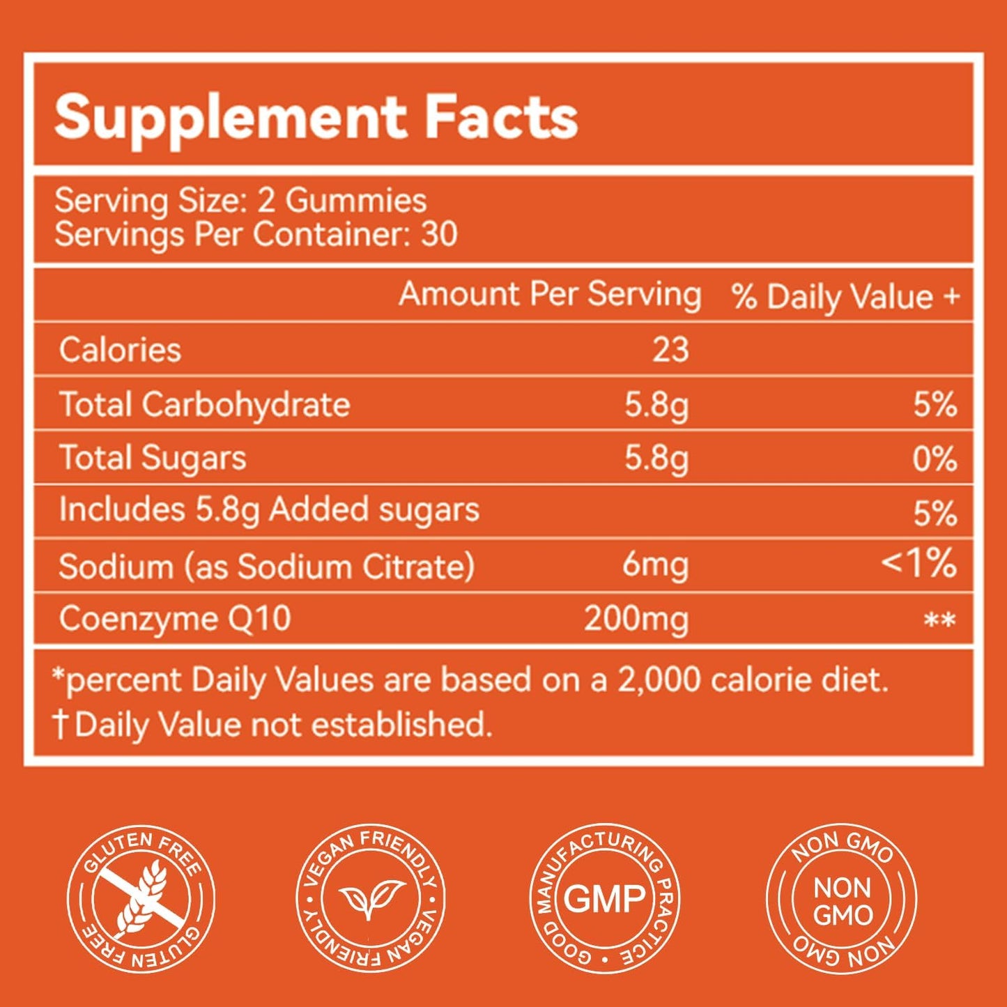 Vegan CoQ10 Gummies 200mg for Energy Production, Non-GMO & Gluten Free - 60 Gummies by EAZGOO