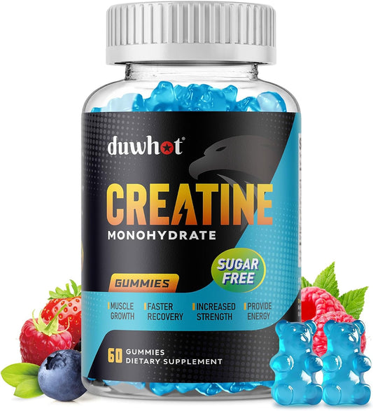 Vegan Creatine Monohydrate Gummies for Men & Women - 2500mg Per Serving - Mixed Berry Flavor - Sugar Free - Non-GMO - 60 Count