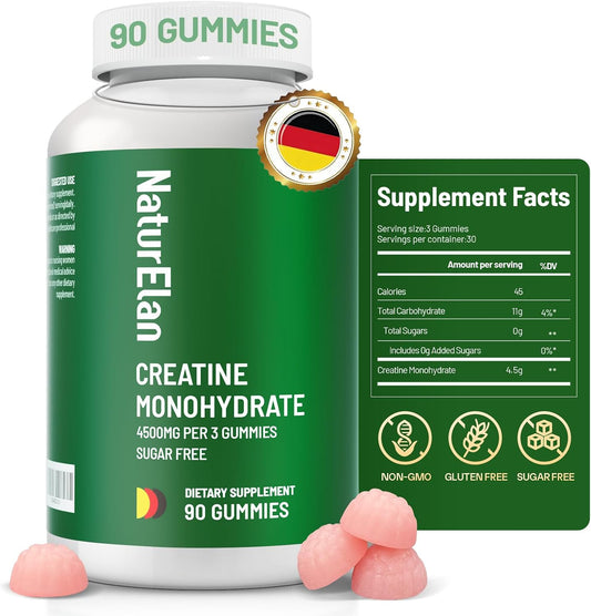 Vegan Creatine Monohydrate Gummies for Muscle Growth & Strength - Berry Flavor, Non-GMO, Gluten-Free, Sugar-Free - 90 Gummies - BoostGo Australia