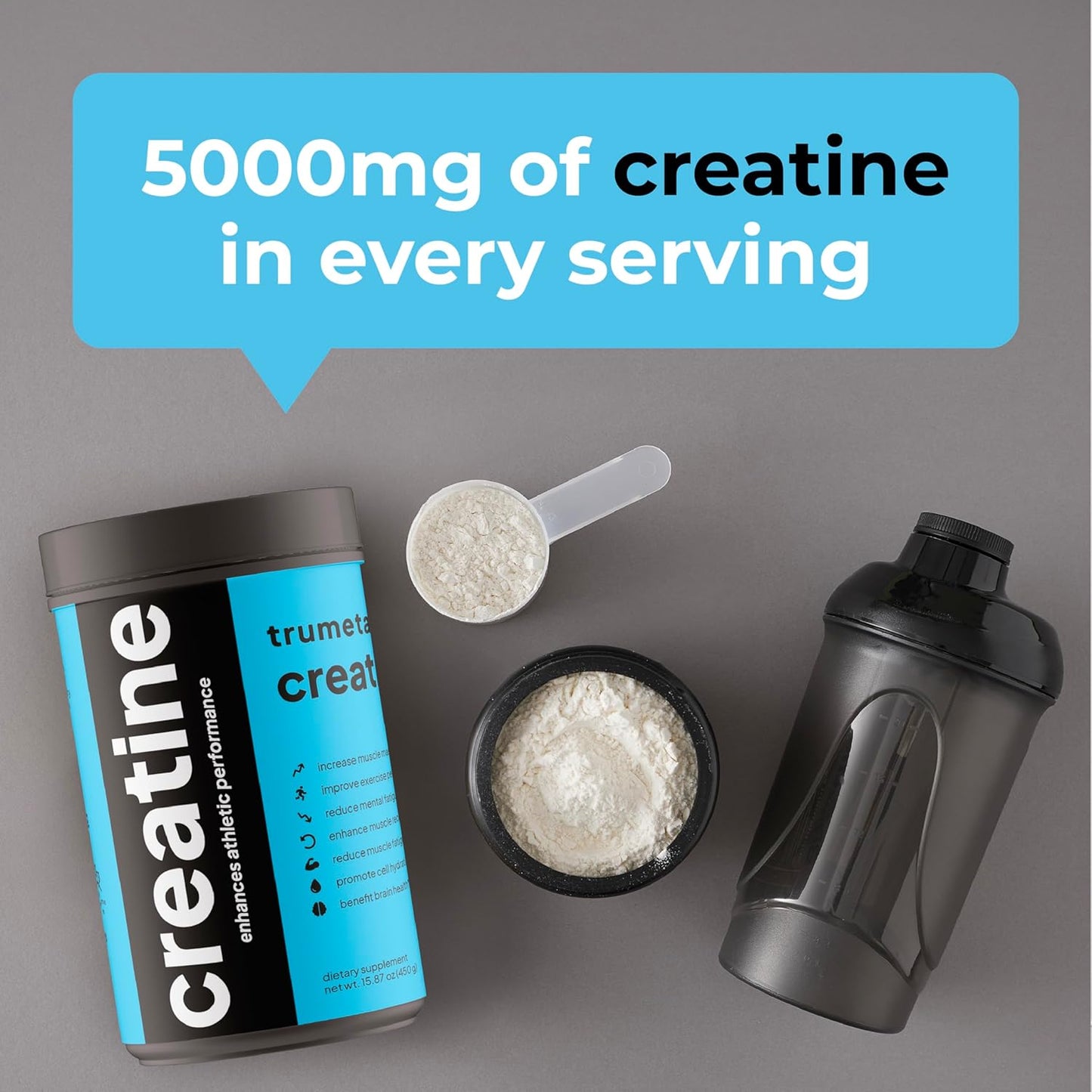 Vegan Creatine Monohydrate Powder for Maximized Workouts, Recovery & Muscle Growth - Pure Supplement for All-Day Energy - 90 Servings
