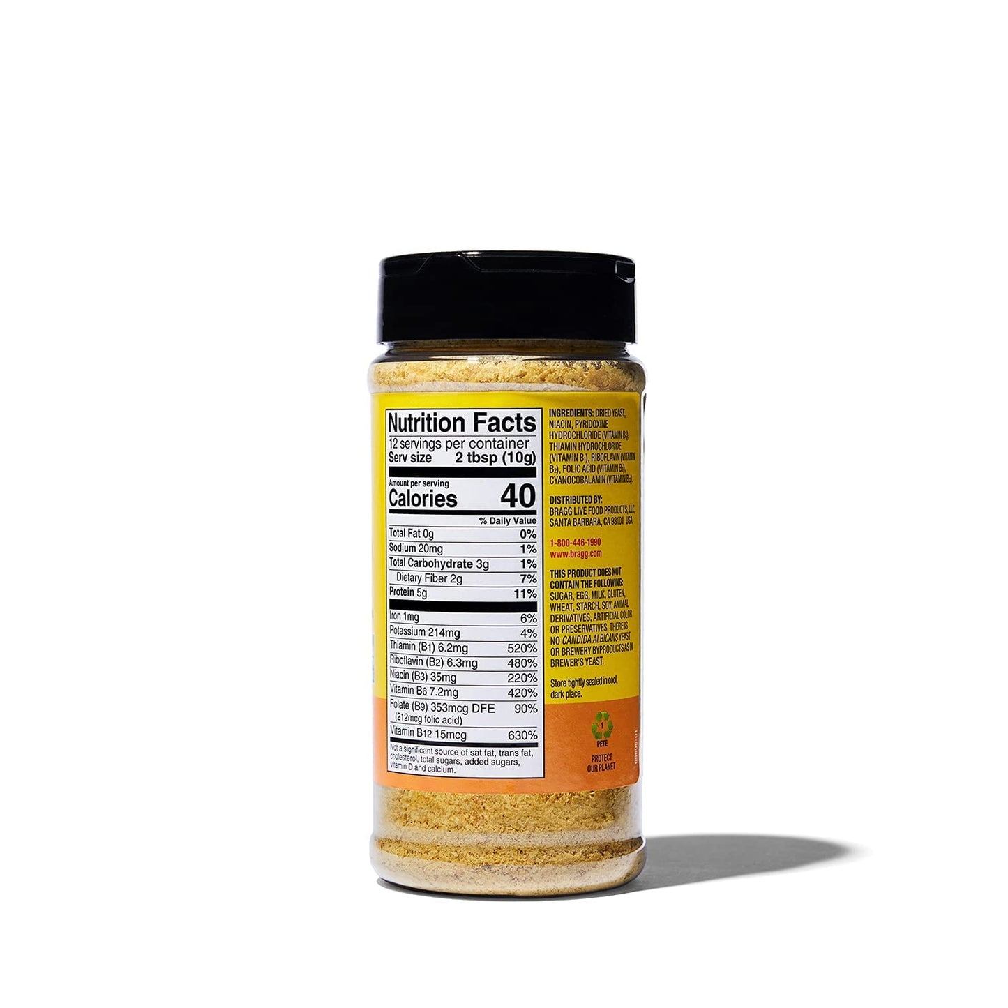 Vegan Dairy-Free Nutritional Yeast Flakes: Gluten-Free Protein-Rich Seasoning & Parmesan Cheese Substitute - Bragg Premium Quality