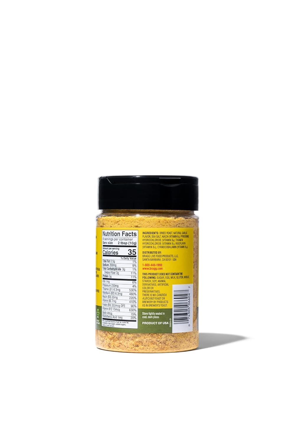 Vegan Dairy-Free Nutritional Yeast Flakes: Gluten-Free Protein-Rich Seasoning & Parmesan Cheese Substitute - Bragg Premium Quality