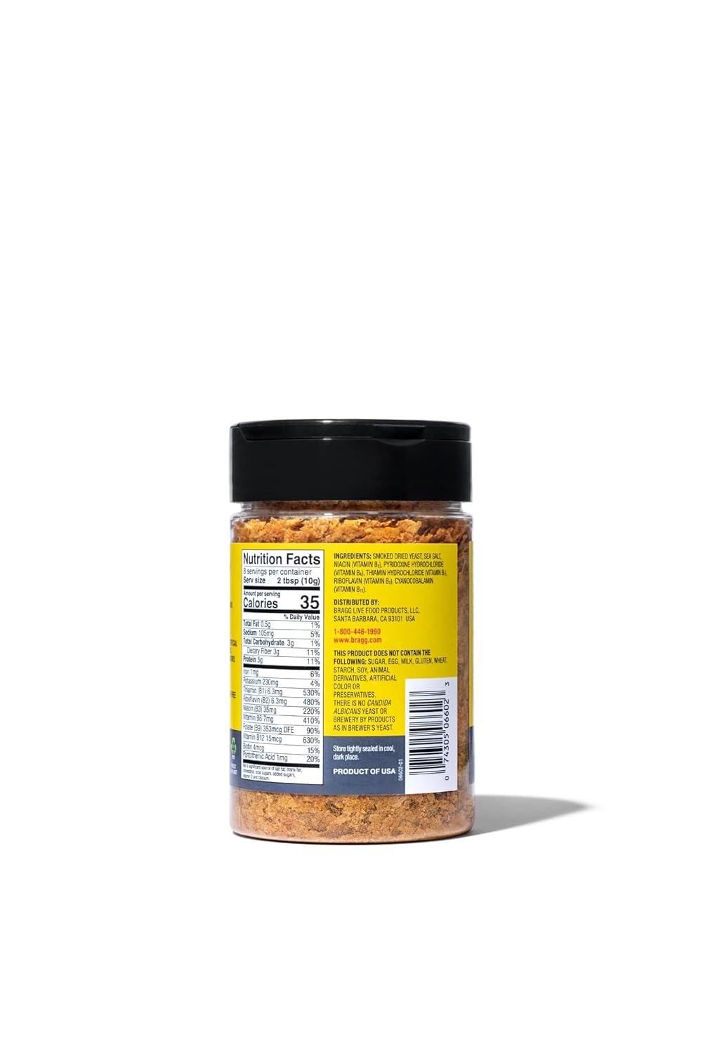 Vegan Dairy-Free Nutritional Yeast Flakes: Gluten-Free Protein-Rich Seasoning & Parmesan Cheese Substitute - Bragg Premium Quality