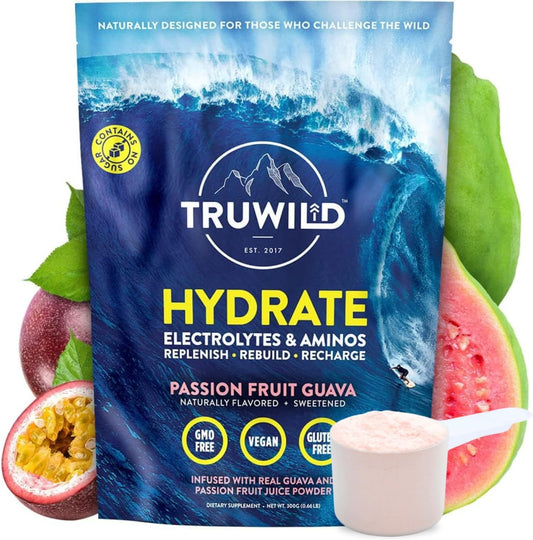 Vegan Electrolyte & Amino Acid Powder with Magnesium for Post-Workout Recovery - Passionfruit Guava Flavor