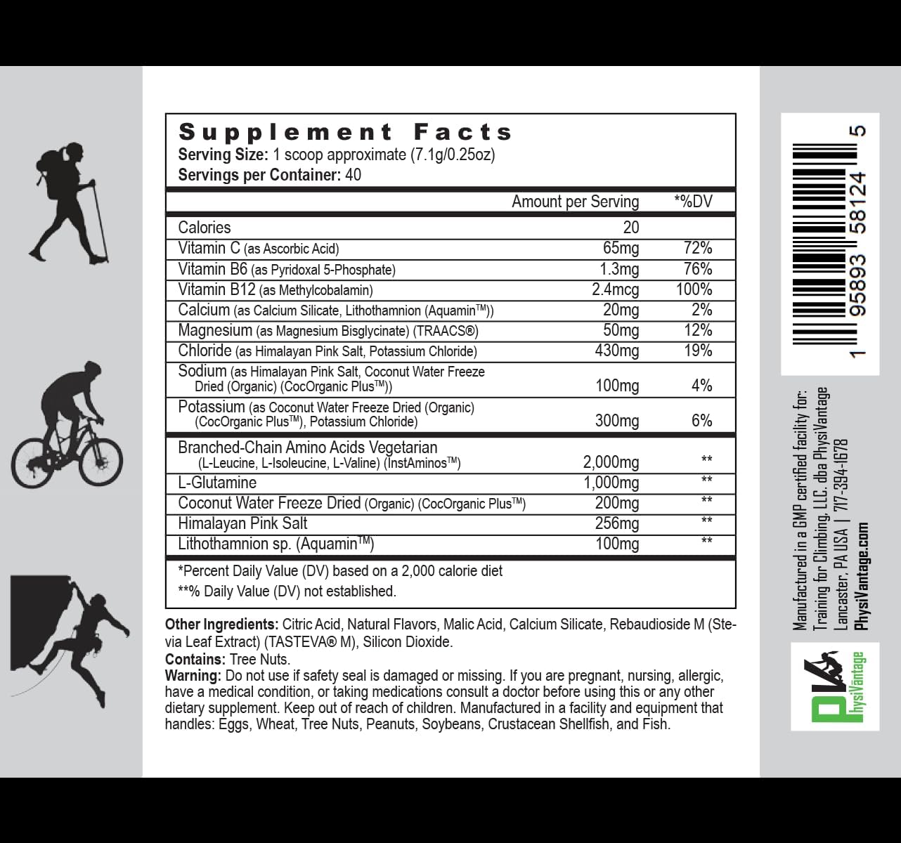Vegan Electrolyte Powder with BCAAs - Sugar-Free Hydration & Muscle Recovery Mix, Raspberry Lemonade Flavor - 40 Servings