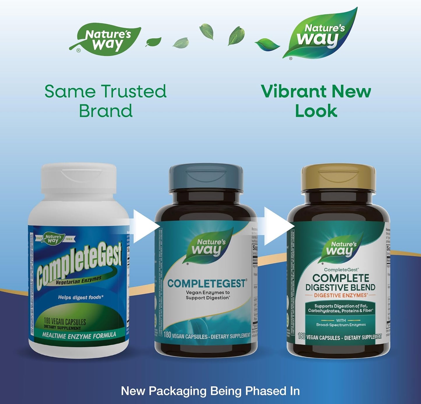 Vegan Enzymes for Digestion Support - 180 Capsules by Nature's Way CompleteGest