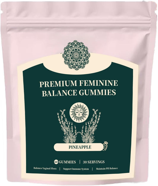 Vegan Feminine Balance Gummies for Women's Health & Wellness - Gluten-Free Supplement with PH & Immune Support
